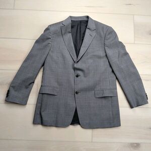 Z Zegna Drop 8 Deco Sport Coat Blazer Mens 41R Wool Gray Windowpane Glen Check